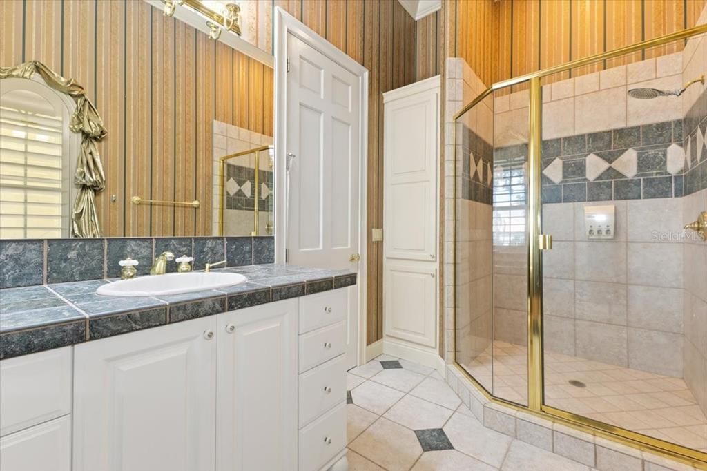 Bathroom, Glass Shower, Interior, Tile Countertops