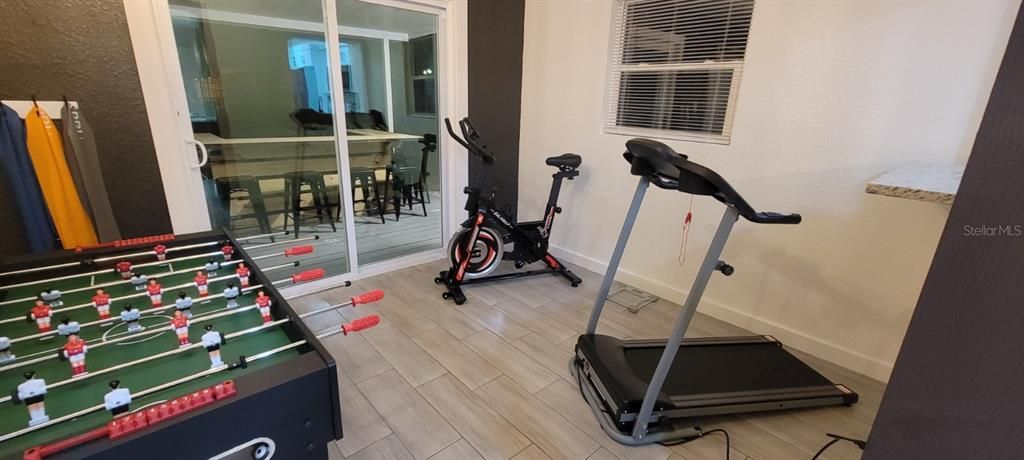 Fitness Equipment, Interior, Wood Texture Flooring