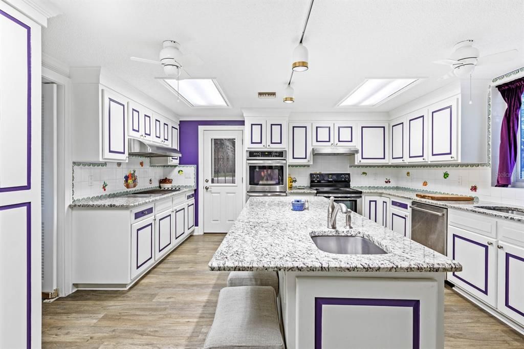 Interior, Kitchen, Pendant Lights, Stainless Steel Appliances, Wood Texture Flooring