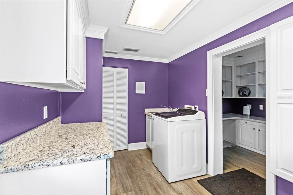 Interior, Washer, Wood Texture Flooring