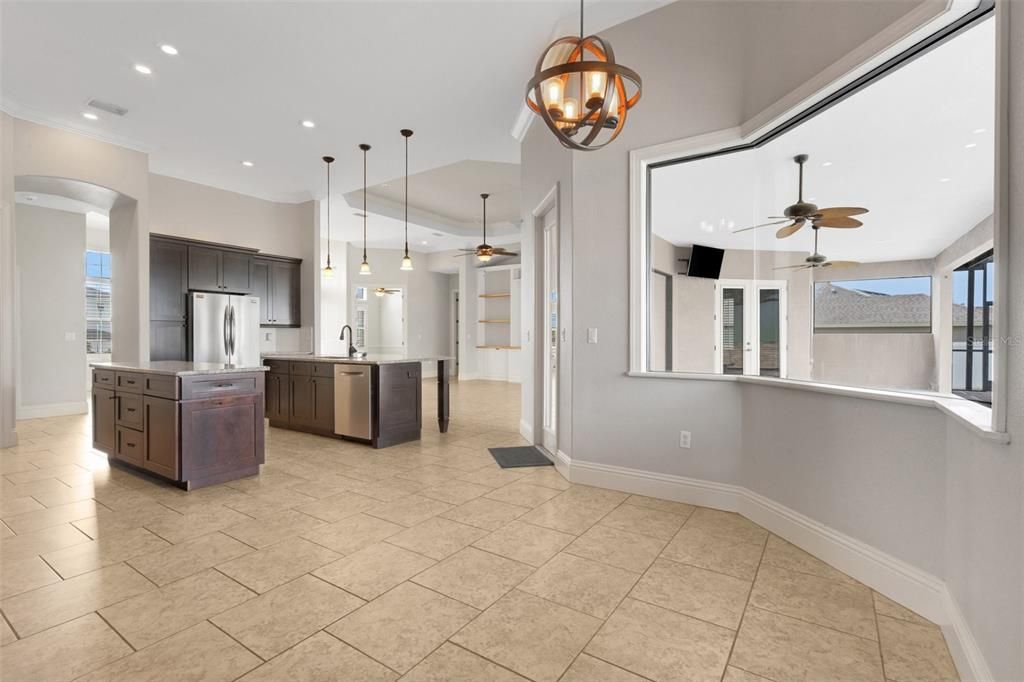 Interior, Kitchen, Pendant Lights, Recessed Lighting, Stainless Steel Appliances