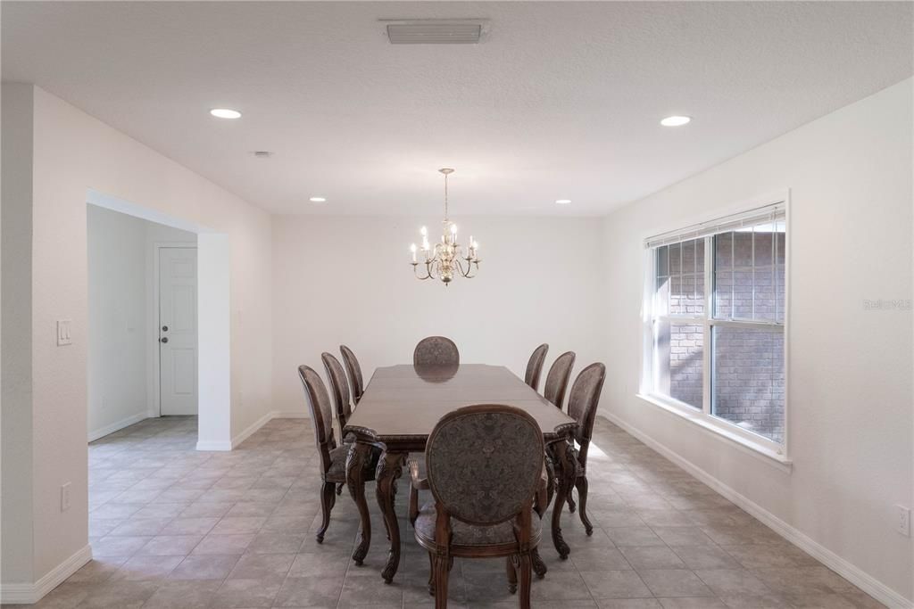 Chandelier, Dining room, Interior, Recessed Lighting