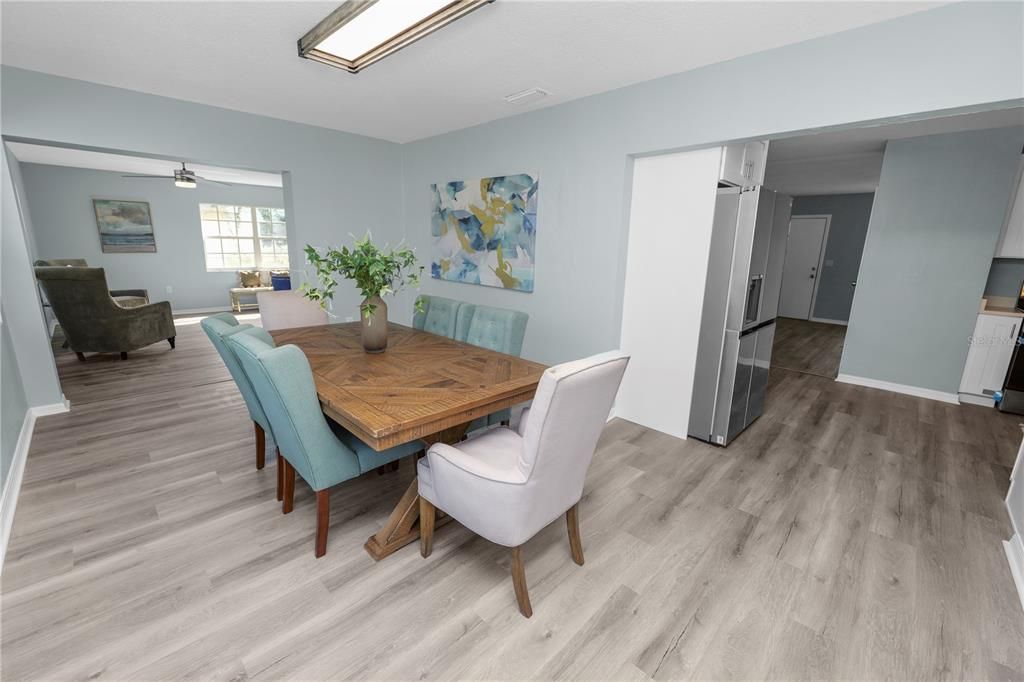 Dining room, Interior, Wood Texture Flooring