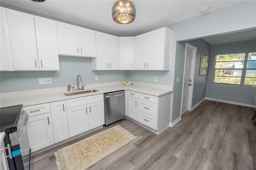 Interior, Kitchen, Wood Texture Flooring