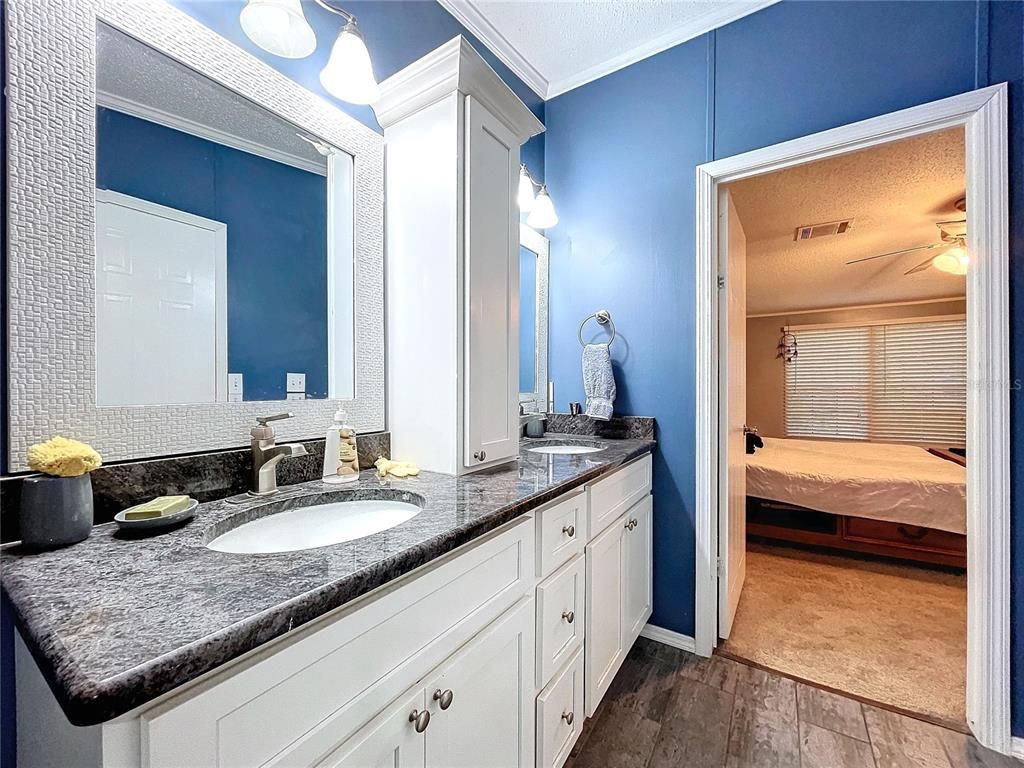 Bathroom, Bedroom, Dual Sink Vanities, Interior, Wood Texture Flooring