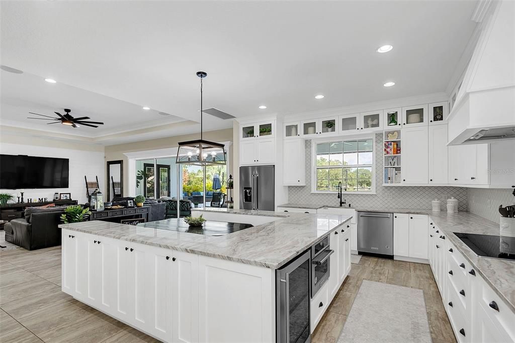 Interior, Kitchen, Living room, Pendant Lights, Recessed Lighting, Stainless Steel Appliances, Wood Texture Flooring