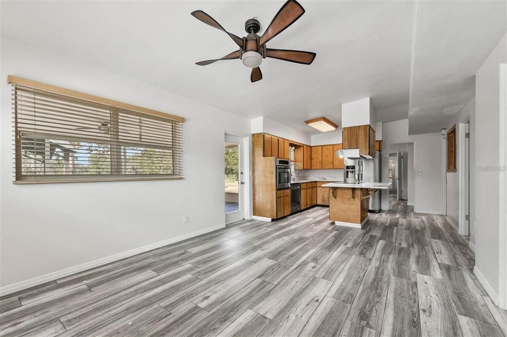 Interior, Kitchen, Stainless Steel Appliances, Wood Texture Flooring