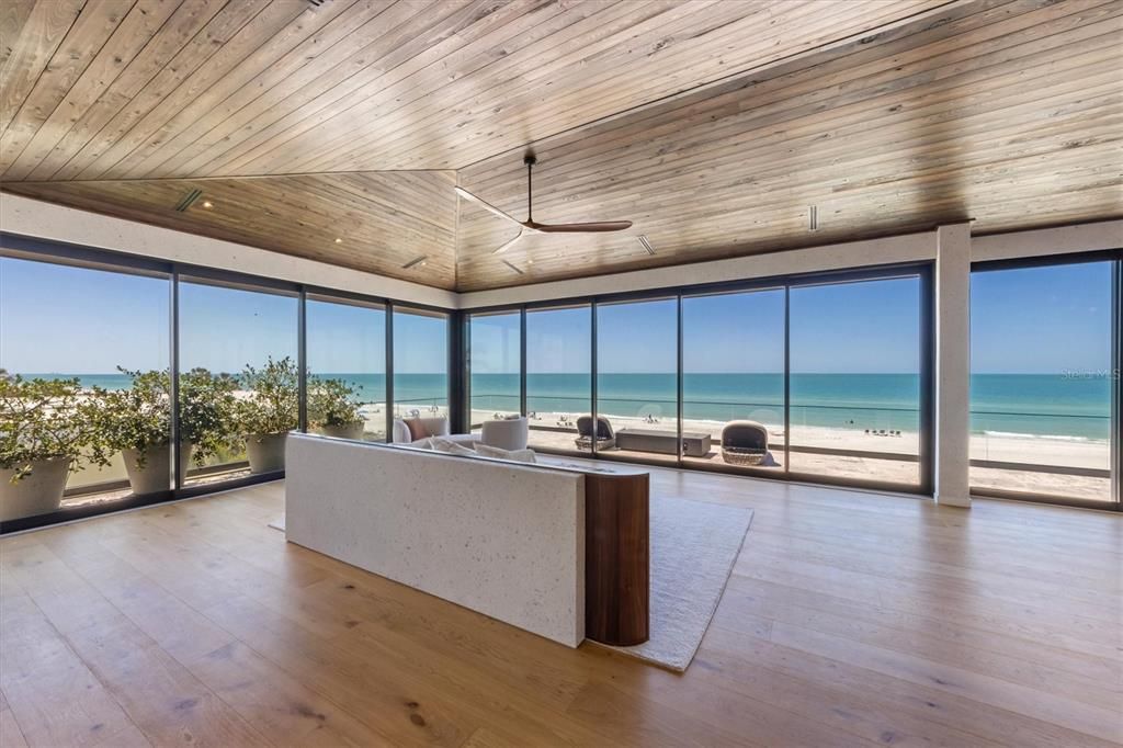 Interior, Recessed Lighting, Water, Wooden Ceilings, Wood Texture Flooring