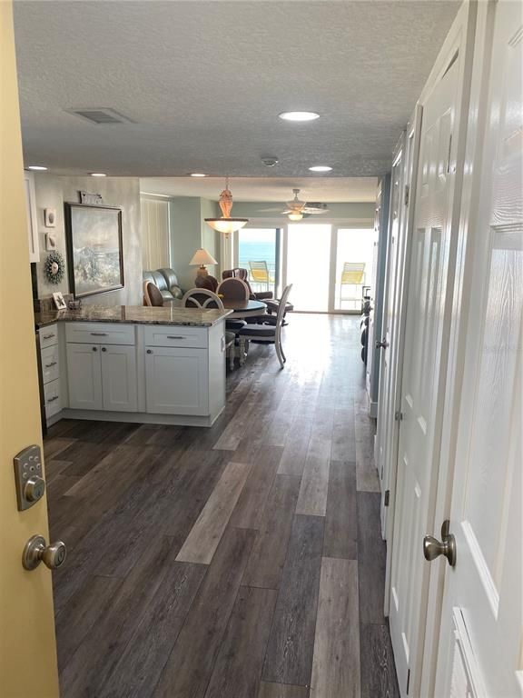 Dining room, Interior, Kitchen, Recessed Lighting, Wood Texture Flooring