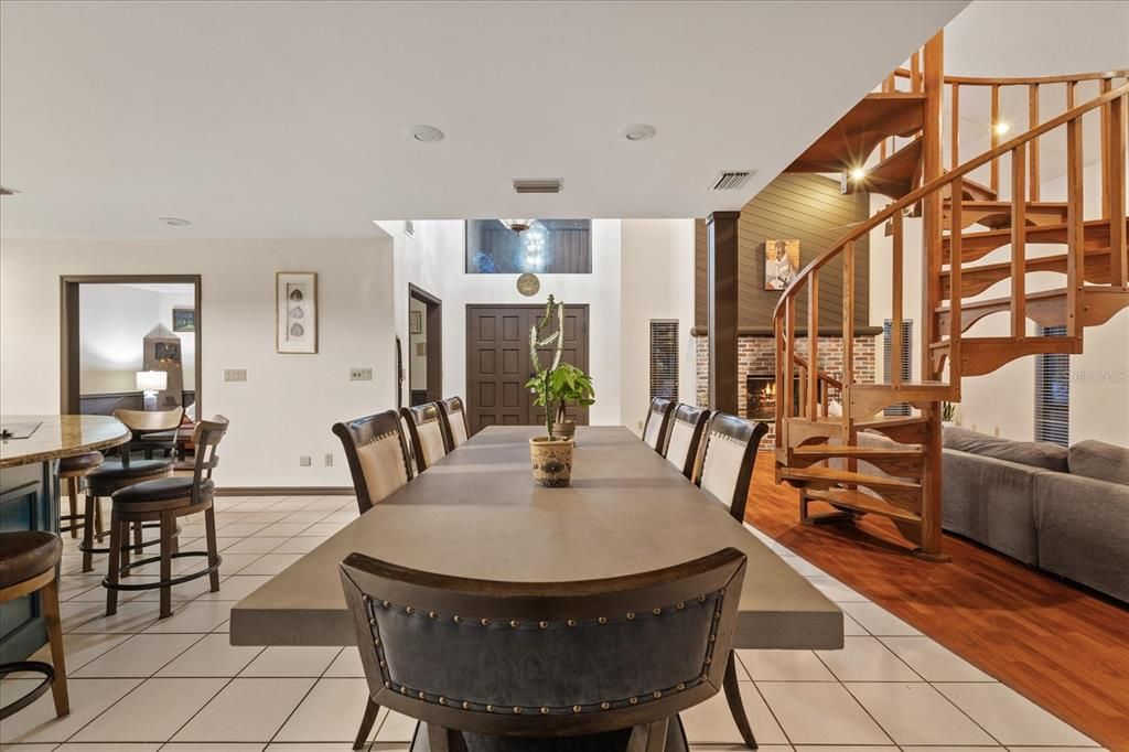 Dining room, Interior, Wood Texture Flooring