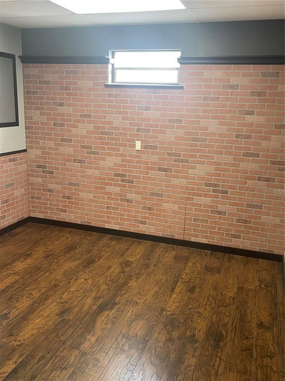 Empty room, Interior, Stone Walls, Wood Texture Flooring