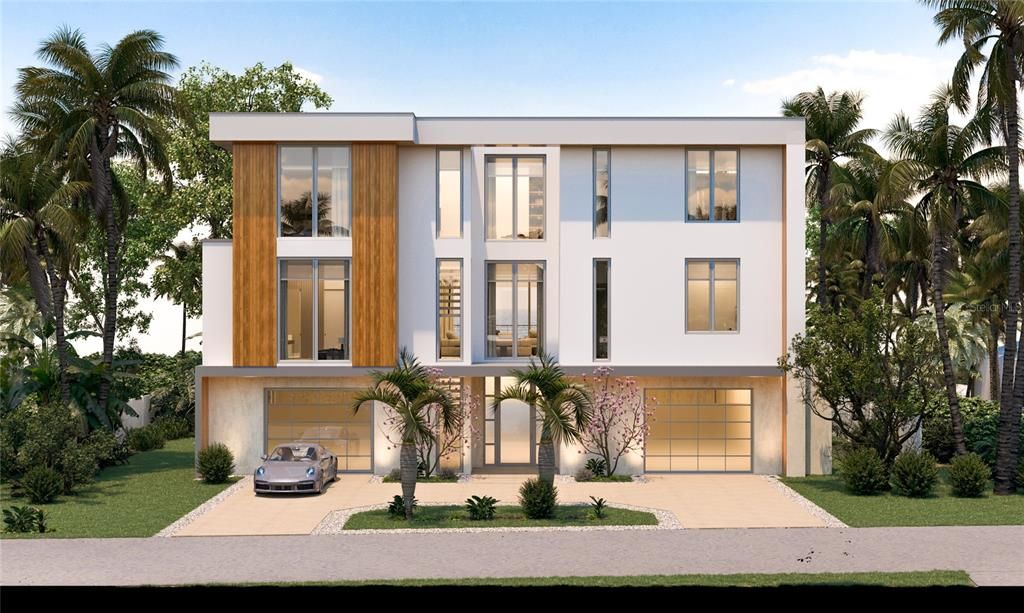 Attached, Exterior, Facade, Modern
