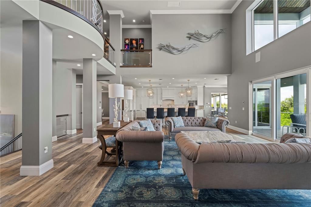 Dining room, Interior, Kitchen, Living room, Pendant Lights, Recessed Lighting, Wood Texture Flooring