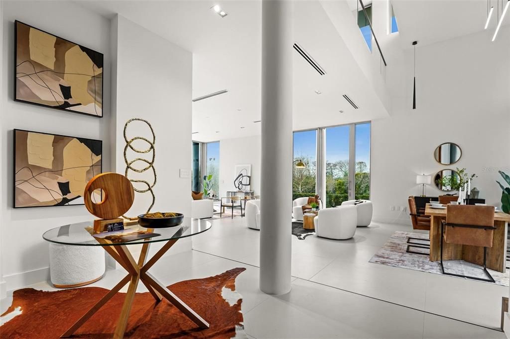 Dining room, Interior, Living room, Pendant Lights, Recessed Lighting