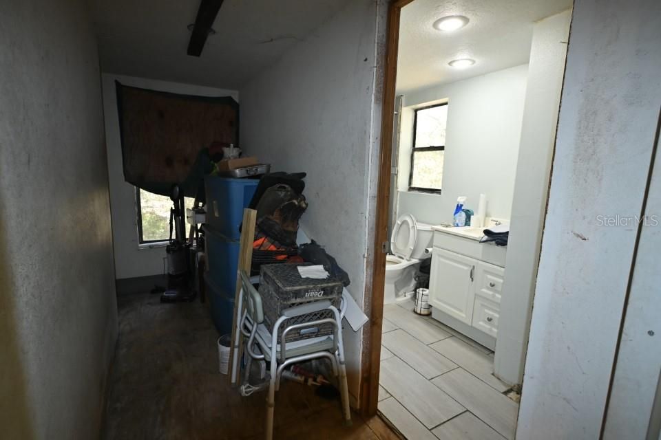 Bathroom, Interior, Recessed Lighting, Wood Texture Flooring