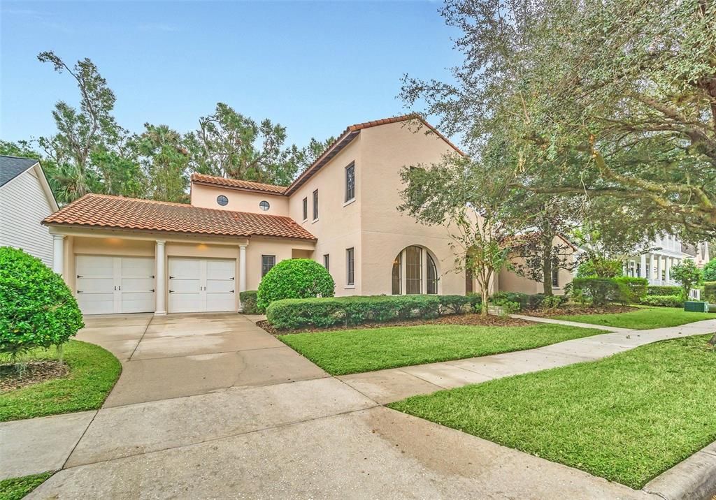 Attached, Backyard, Exterior, Facade, Mediterranean