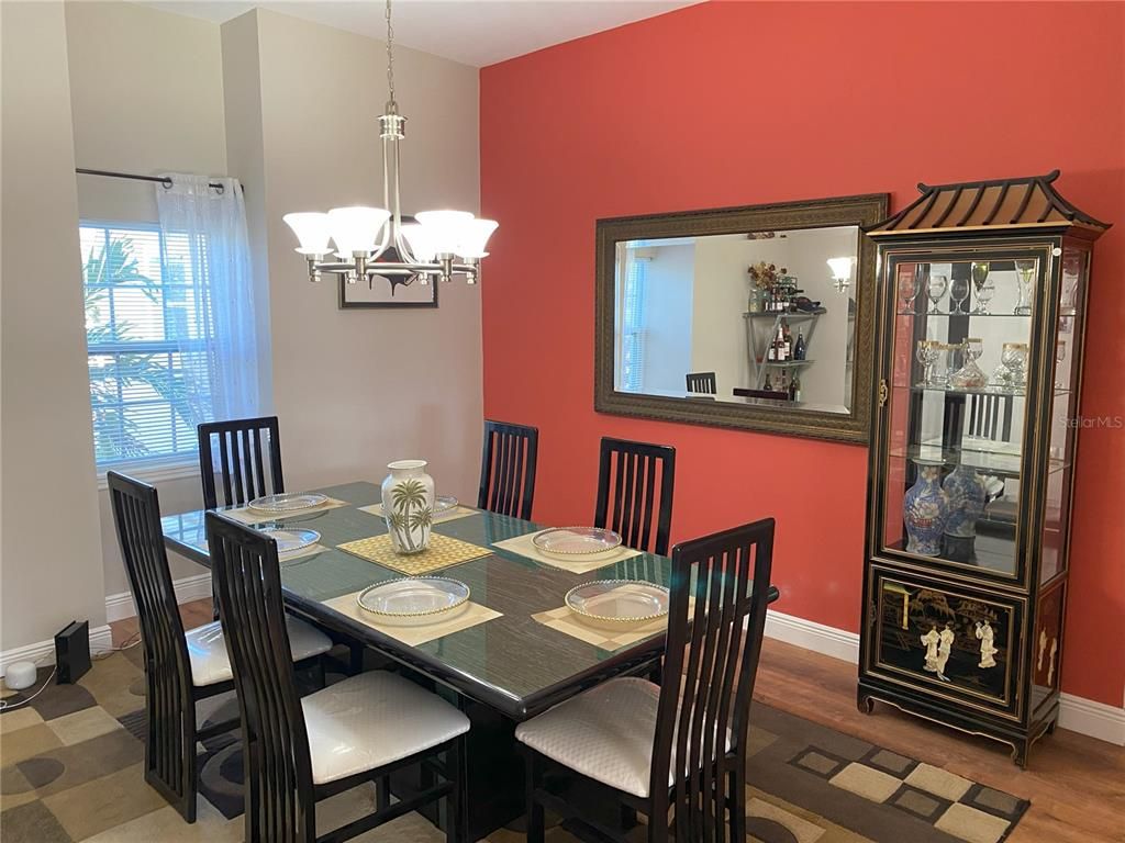 Chandelier, Dining room, Interior, Wood Texture Flooring