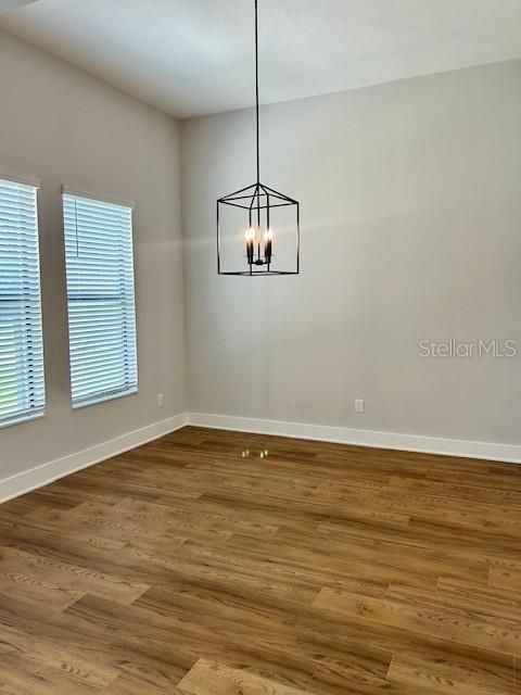 Empty room, Interior, Pendant Lights, Wood Texture Flooring