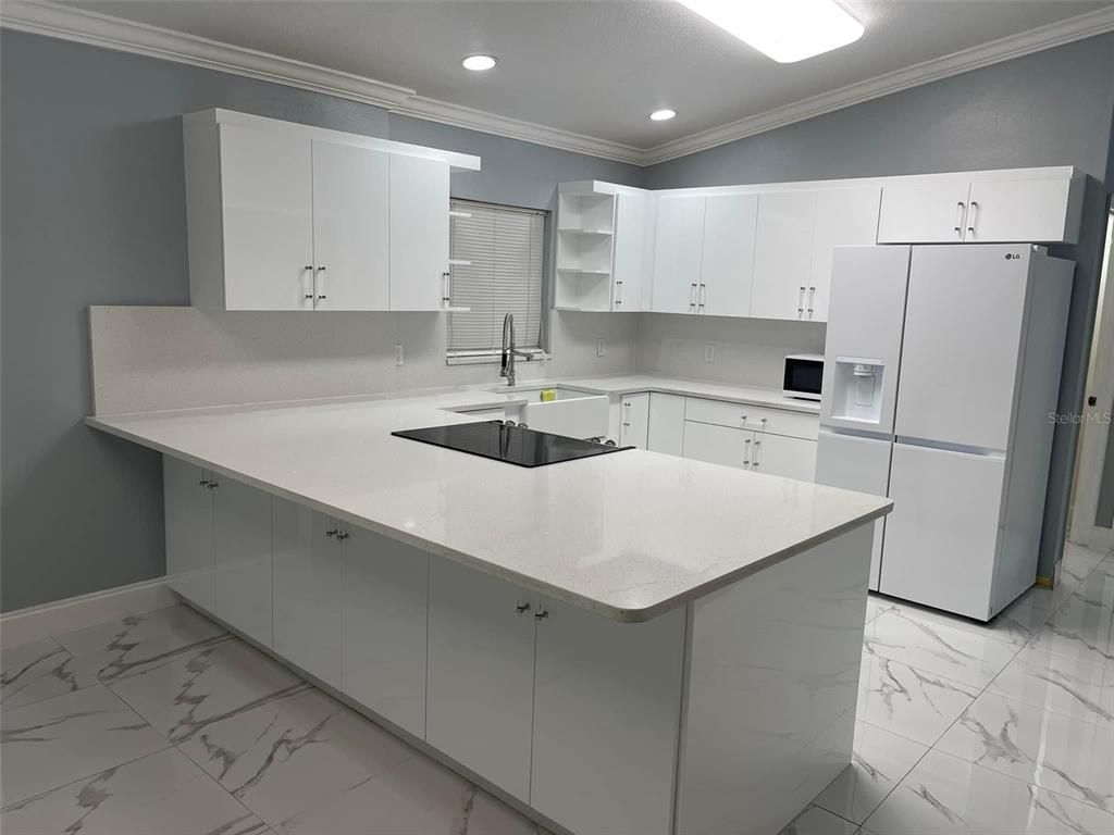 Interior, Kitchen, Marble, Recessed Lighting
