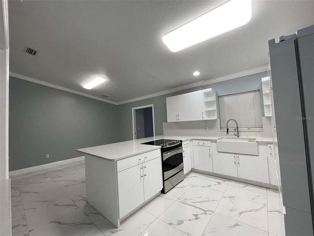 Interior, Kitchen, Marble, Recessed Lighting