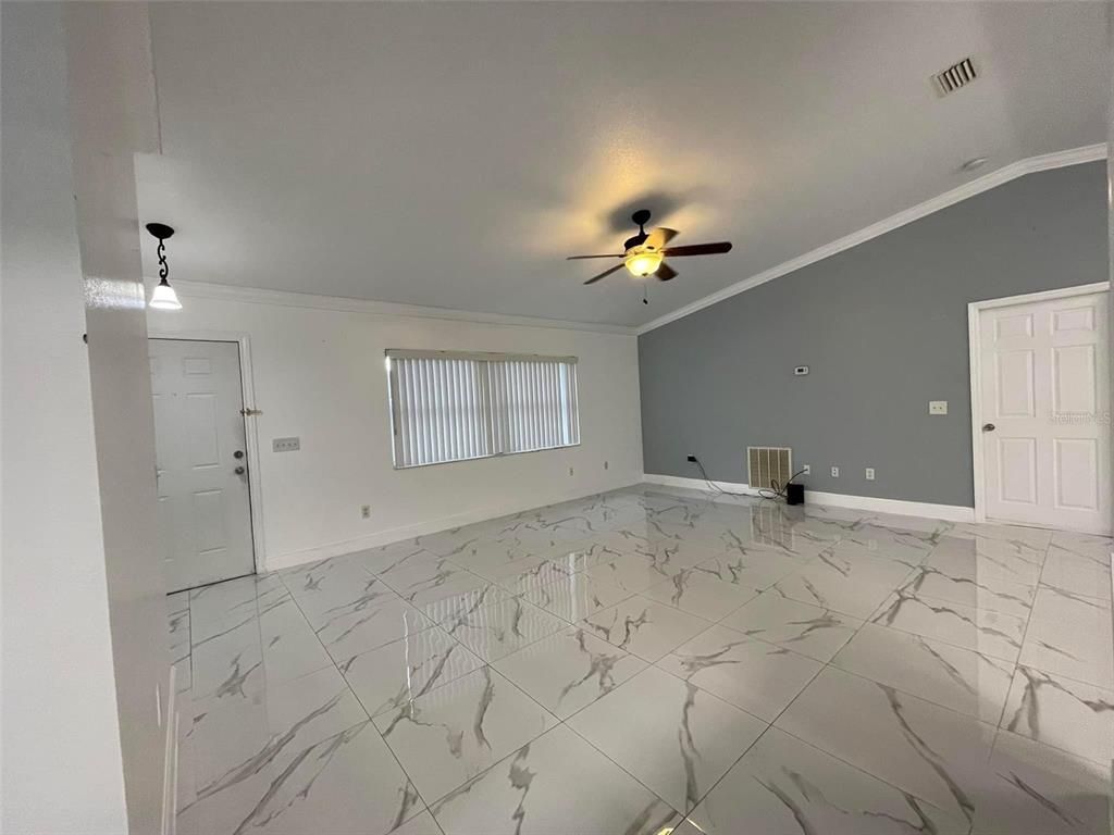 Empty room, Interior, Marble, Pendant Lights