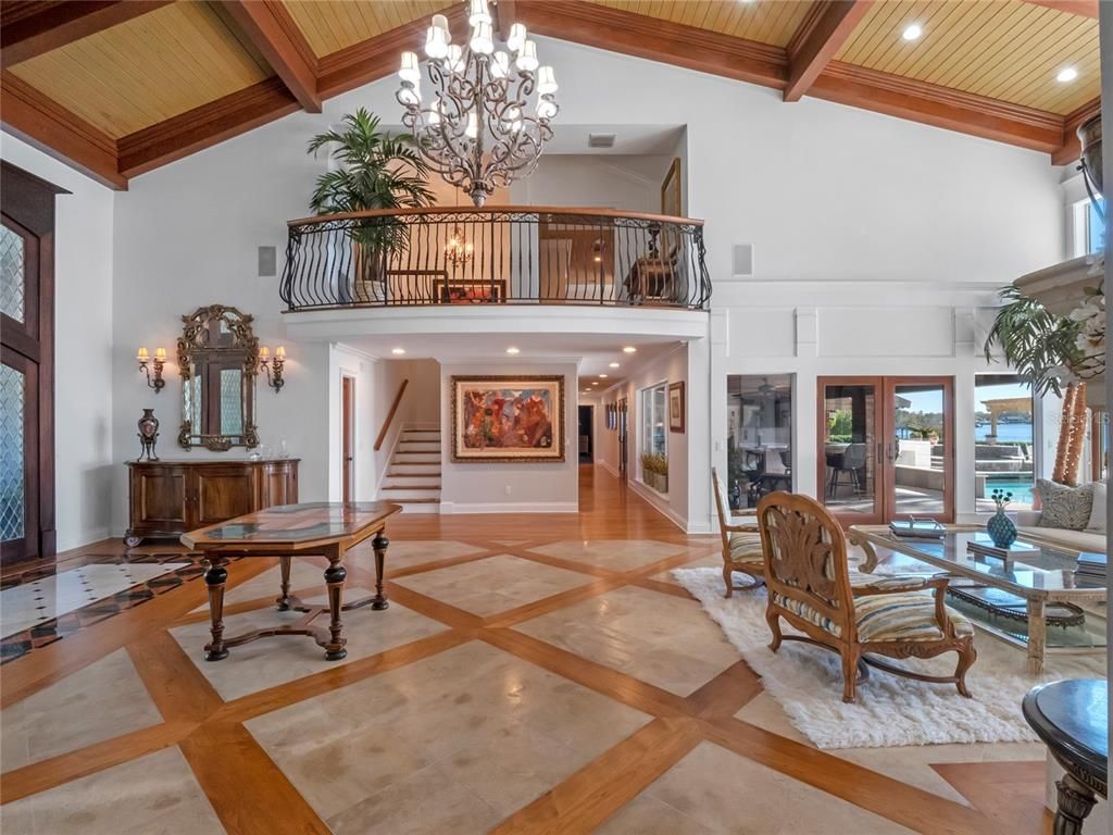 Chandelier, Interior, Recessed Lighting, Wooden Beams, Wooden Ceilings