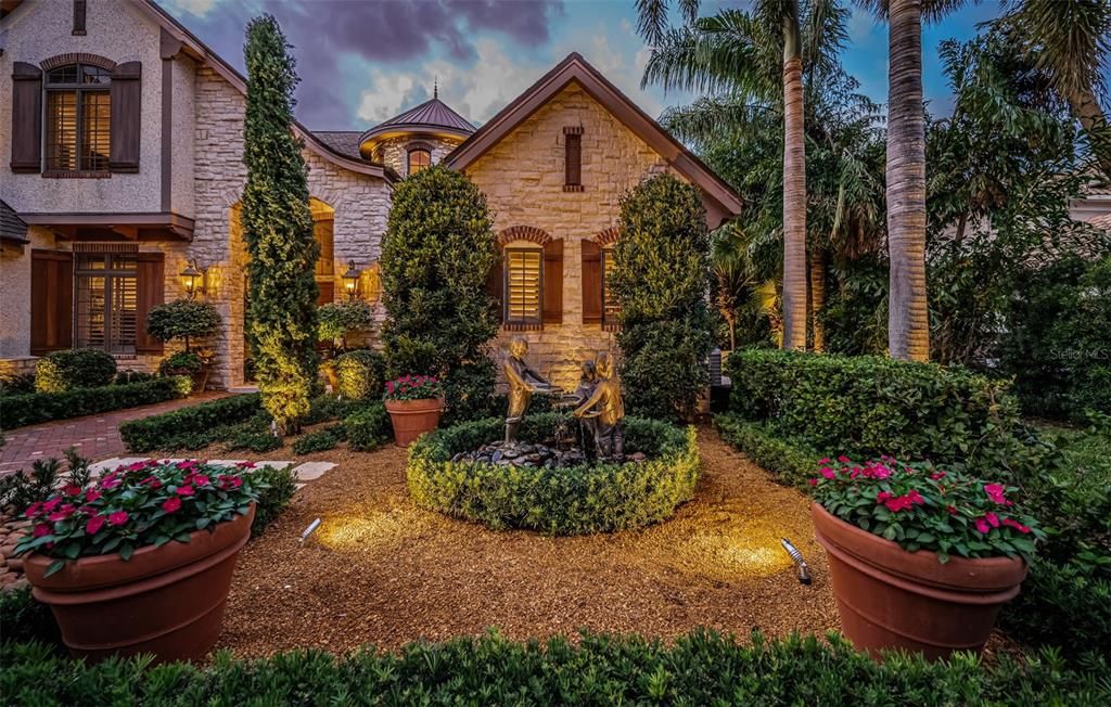Backyard, Exterior, Facade, Brick Traditional
