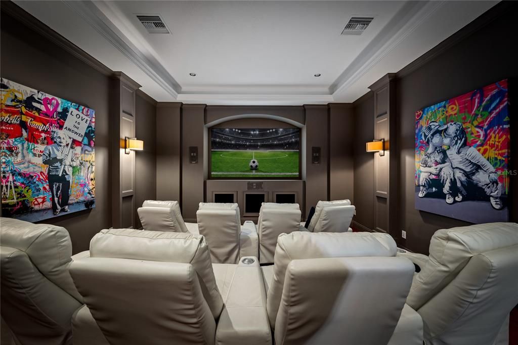 Home Theatre Room, Interior, Projection Screen, Recessed Lighting, Theatre Room