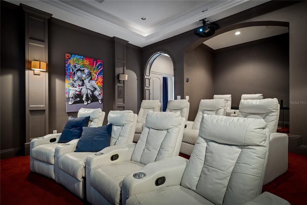 Home Theatre Room, Interior, Recessed Lighting, Theatre Room