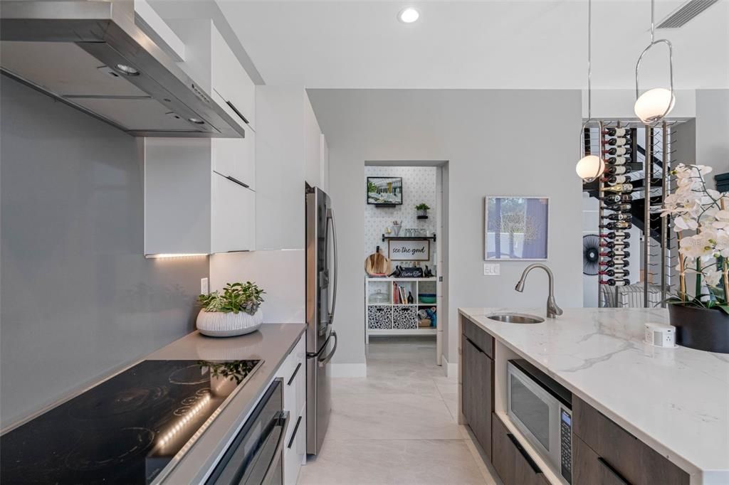 Interior, Kitchen, Pendant Lights, Recessed Lighting, Stainless Steel Appliances
