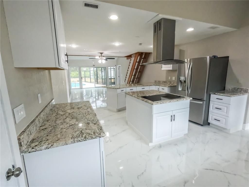 Interior, Kitchen, Marble, Recessed Lighting