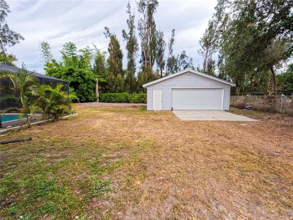 Backyard, Detached Garage, Exterior