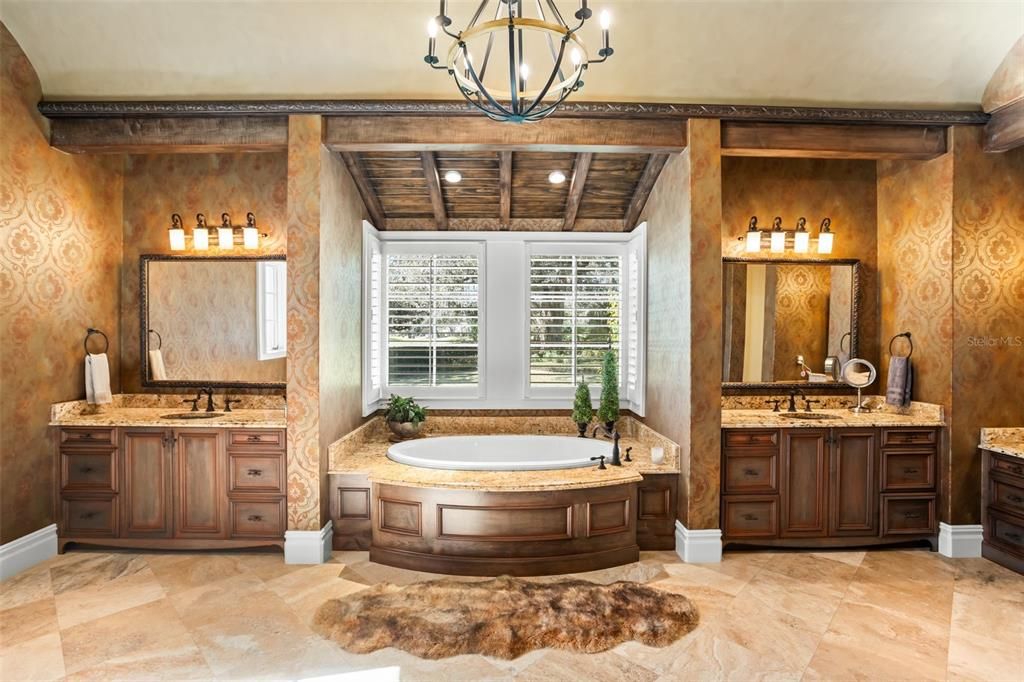 Bathroom, Chandelier, Interior, Recessed Lighting