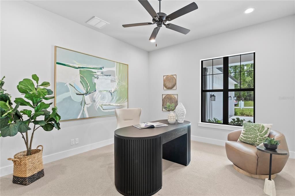 Home Office, Interior, Recessed Lighting