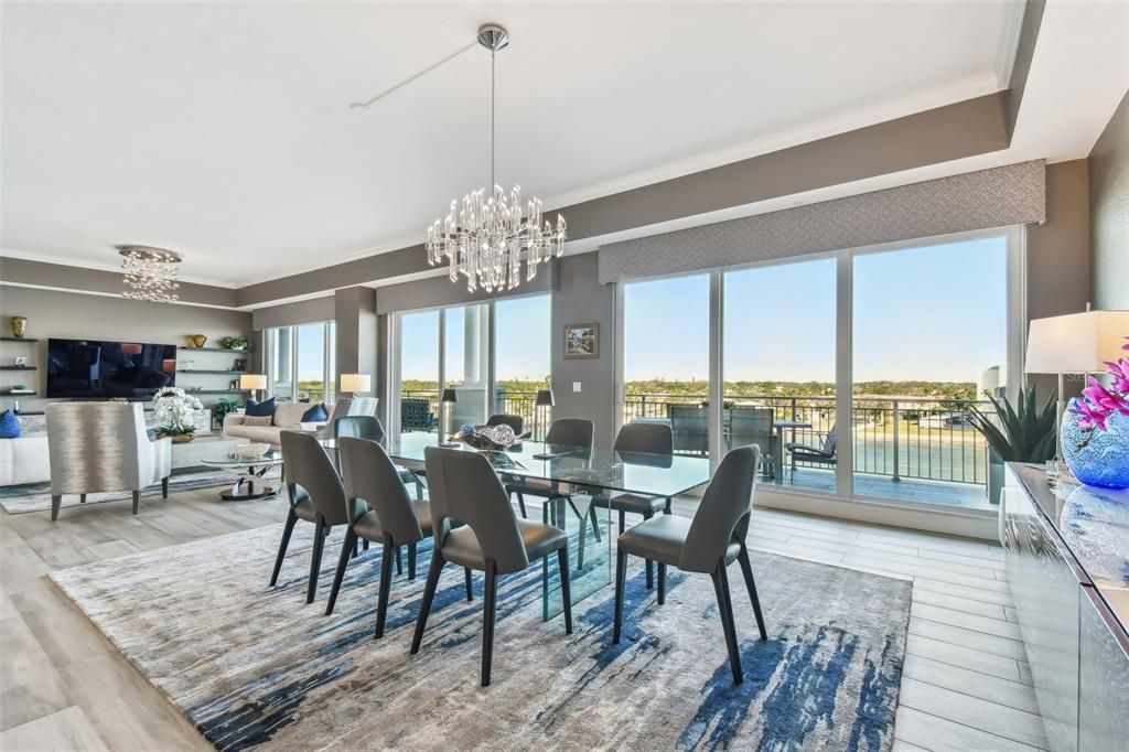 Chandelier, Dining room, Interior, Living room, Pendant Lights, Water, Wood Texture Flooring