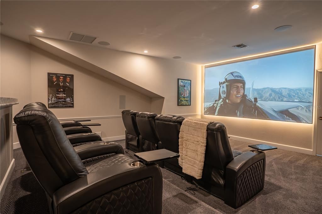 Home Theatre Room, Interior, Projection Screen, Recessed Lighting, Theatre Room
