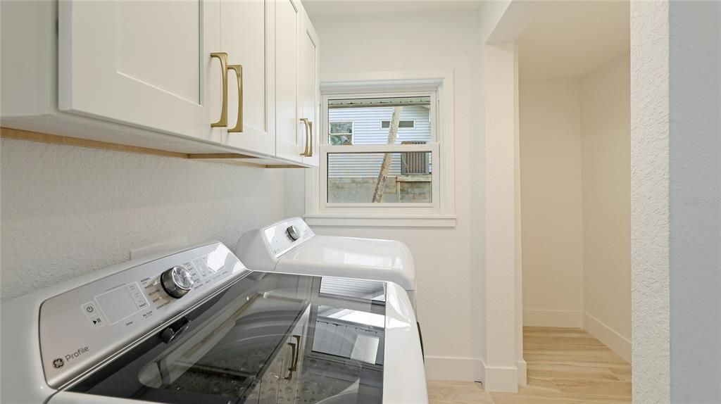 Interior, Washer, Wood Texture Flooring