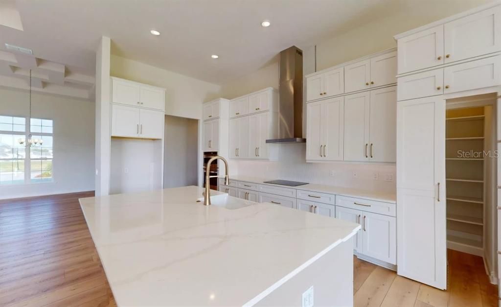 Interior, Kitchen, Recessed Lighting, Wood Texture Flooring