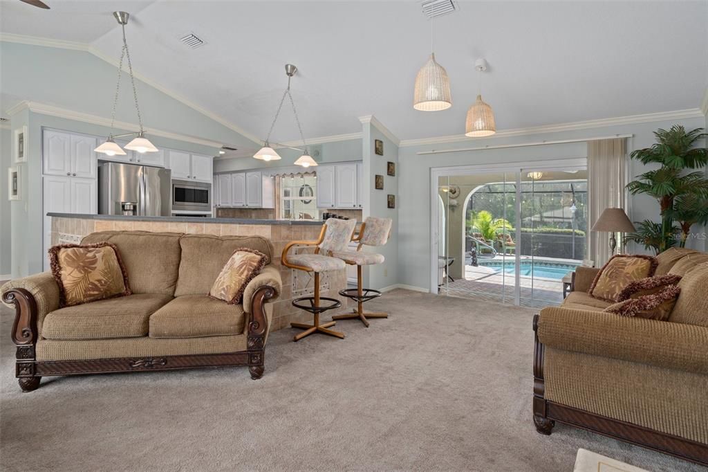 Interior, Kitchen, Living room, Pendant Lights, Stainless Steel Appliances