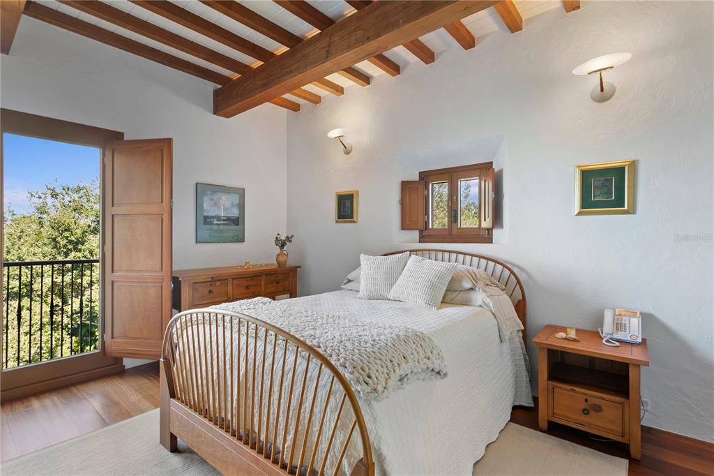 Bedroom, Interior, Wooden Beams, Wood Texture Flooring