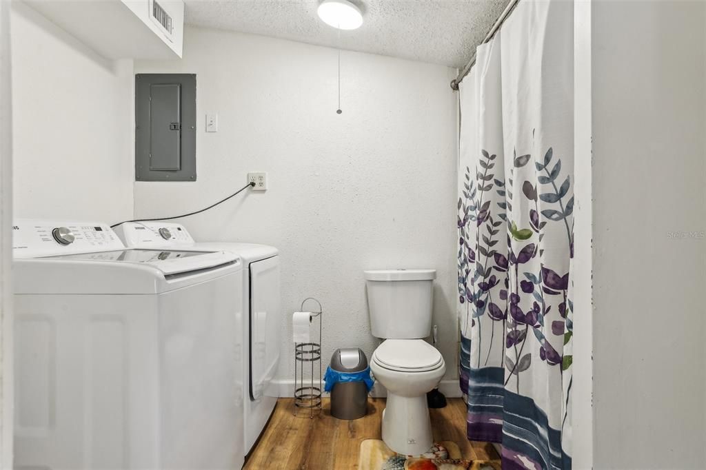 Interior, Washer, Wood Texture Flooring