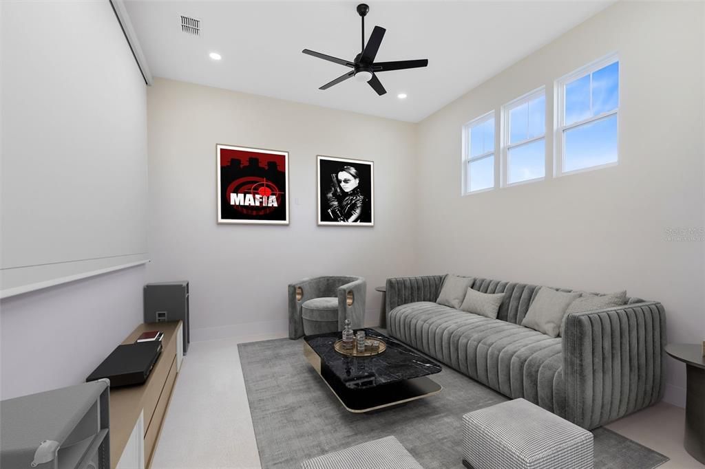 Interior, Living room, Recessed Lighting
