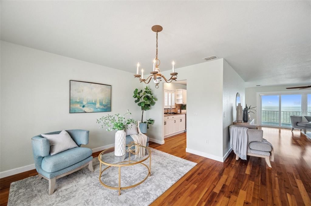 Chandelier, Interior, Wood Texture Flooring