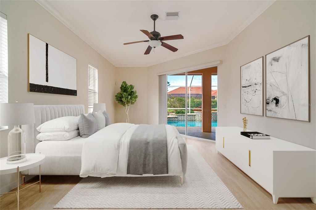 Bedroom, Interior, Wood Texture Flooring