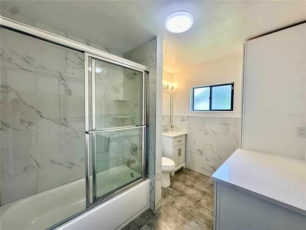 Bathroom, Glass Shower, Interior, Marble Walls