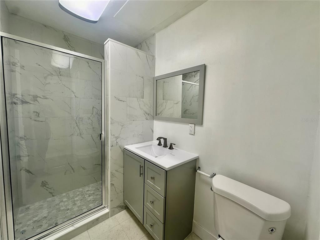 Bathroom, Glass Shower, Interior, Marble Walls