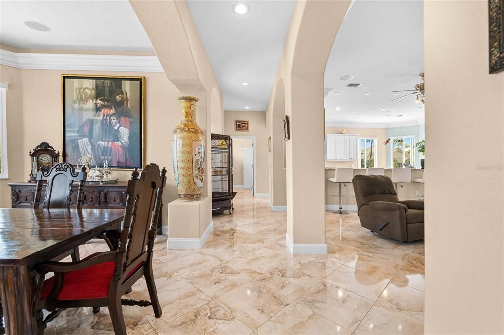 Dining room, Interior, Recessed Lighting