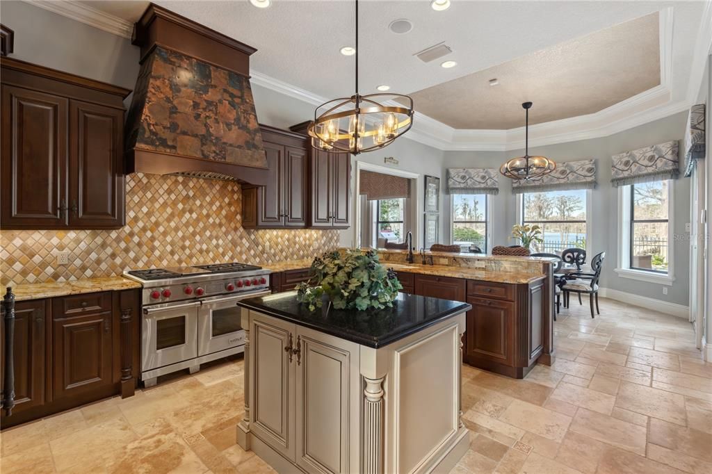 Chandelier, Dining room, Interior, Kitchen, Pendant Lights, Recessed Lighting, Stainless Steel Appliances