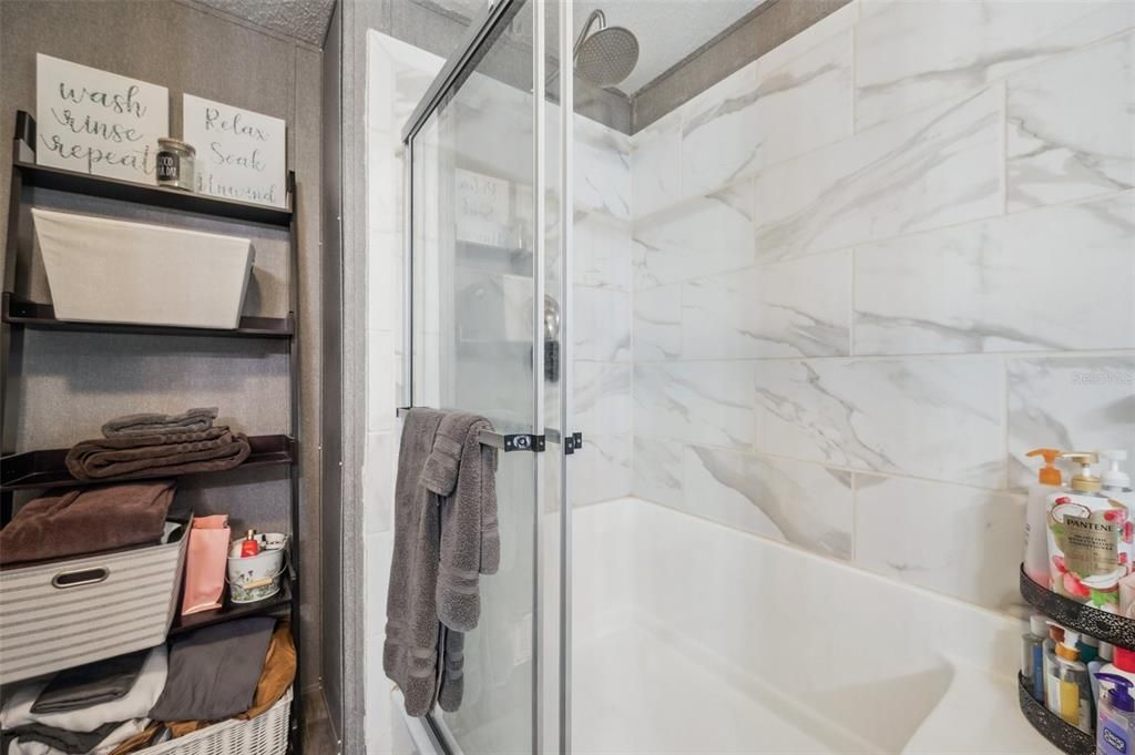 Bathroom, Glass Shower, Interior, Marble Walls