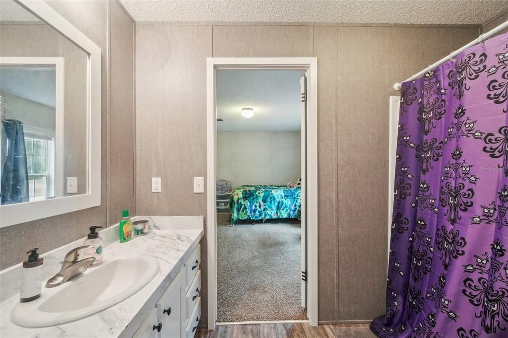 Bathroom, Dual Sink Vanities, Interior, Wood Texture Flooring